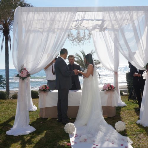 Romatic Blessing ceremony for 2 people an elopment wedding in Marbella F11